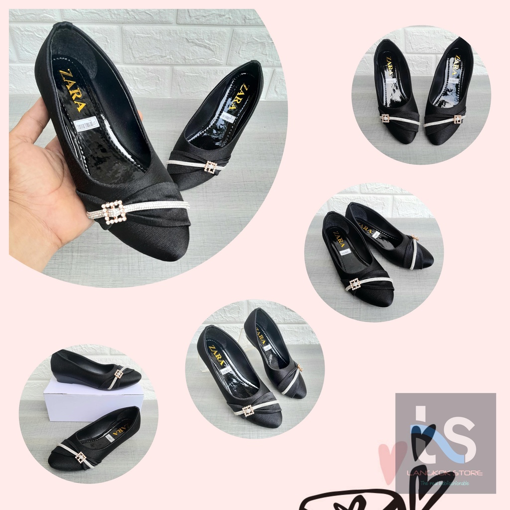 Jual Sepatu wanita terbaru slip on hitam pansus kerja model korean