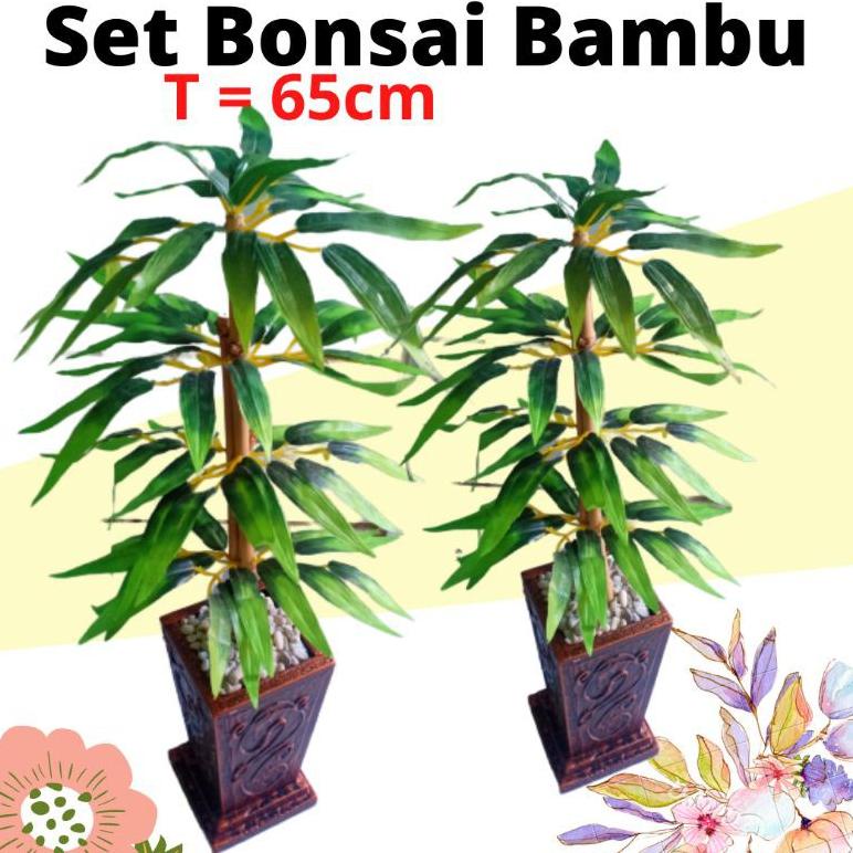 Jual Set Pohon Bambu Artificial Bambu Hias Bambu Plastik Bambu Hoki Bonsai Bambu Daun Bambu