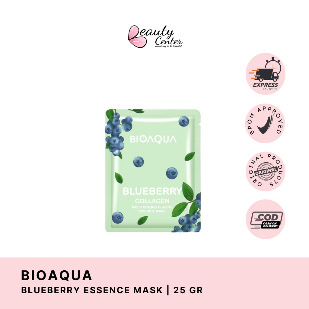 Jual Bioaqua Blueberry Collagen Moisturizing Elastic Essence Mask 25gr / Masker Wajah SACHET