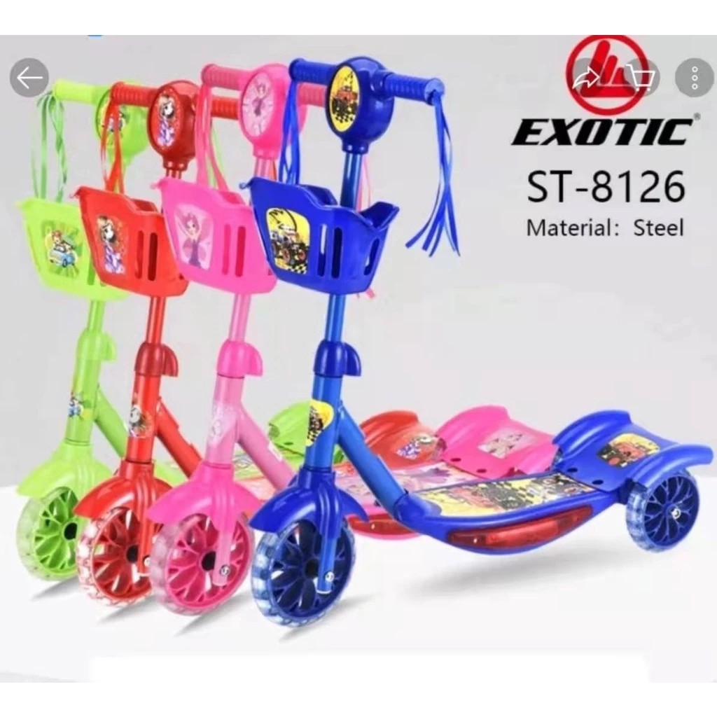 Scooter Keranjang Exotic Roda 3 Otoped Skuter/ Scooter Anak Kursi 3 Roda Keranjang | AutoStock