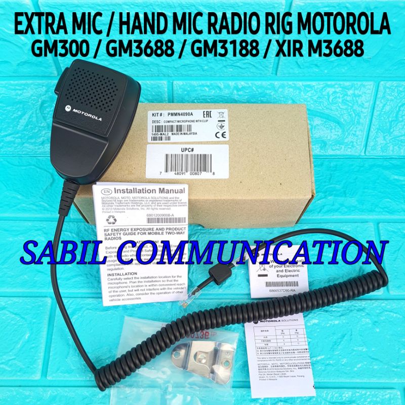 Jual JUAL EXTRA MIC RADIO RIG MOTOROLA GM 3688 XIR M3688 GM 3188 GM300 ...
