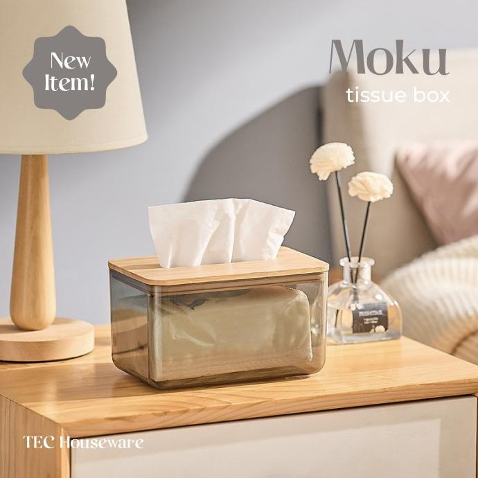 Jual TECMOKU Kotak Tissue Kayu Transparan Modern Tempat Tisu Estetik ...