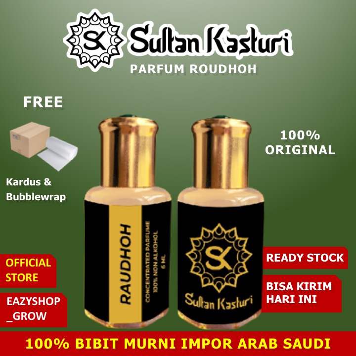 Jual [COD] 100% Sultan Kasturi Raudhoh Parfum Sholat Raudhah Minyak ...