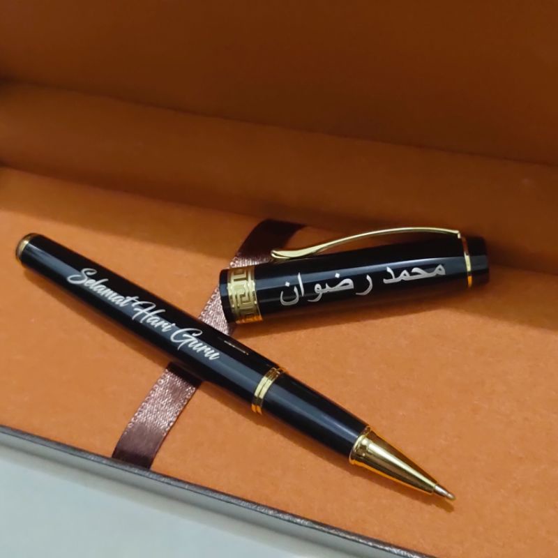 Pulpen Custom HS-RF02 | Pen Signature Pena Metal Free Nama | RollerBall Pen  | Pena Promosi Souvenir Untuk Hadiah Kado