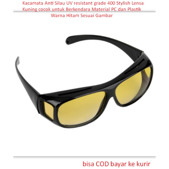 Jual Kacamata Anti Silau UV resistant grade 400 Stylish Lensa Kuning ...