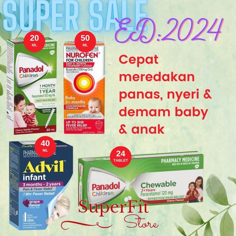 Jual PANADOL BABY 1 MONTH / PANADOL CHILDREN 3 YEARS / ADVIL INFANT