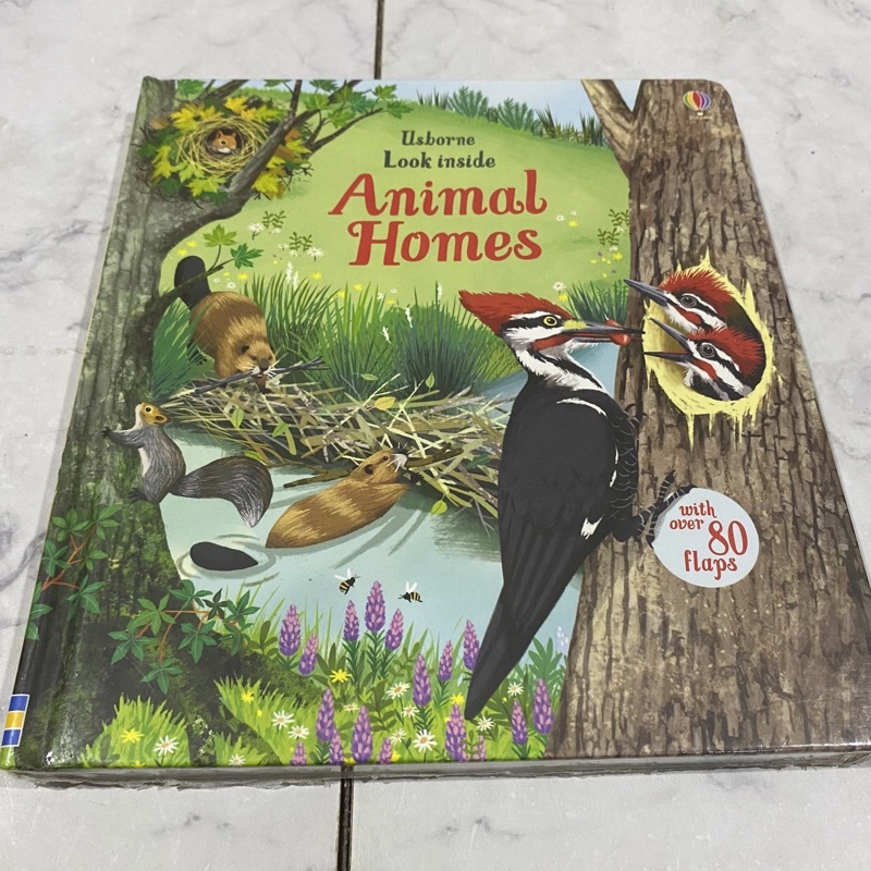 Jual Ready hardcover usborne look inside animal homes flap book rumah ...