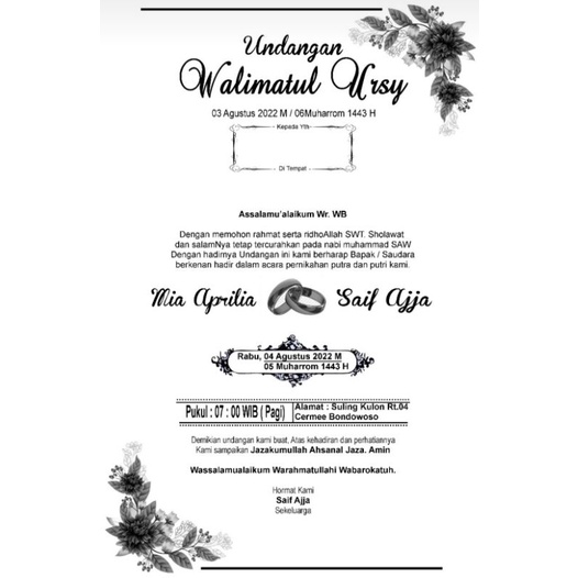Jual Undangan walimatul ursy A4 model terkini | Shopee Indonesia