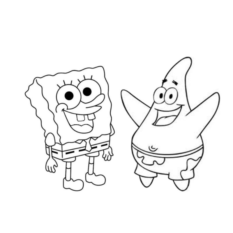 Jual Buku / lembar mewarnai gambar spongebob dan patrick | Shopee Indonesia