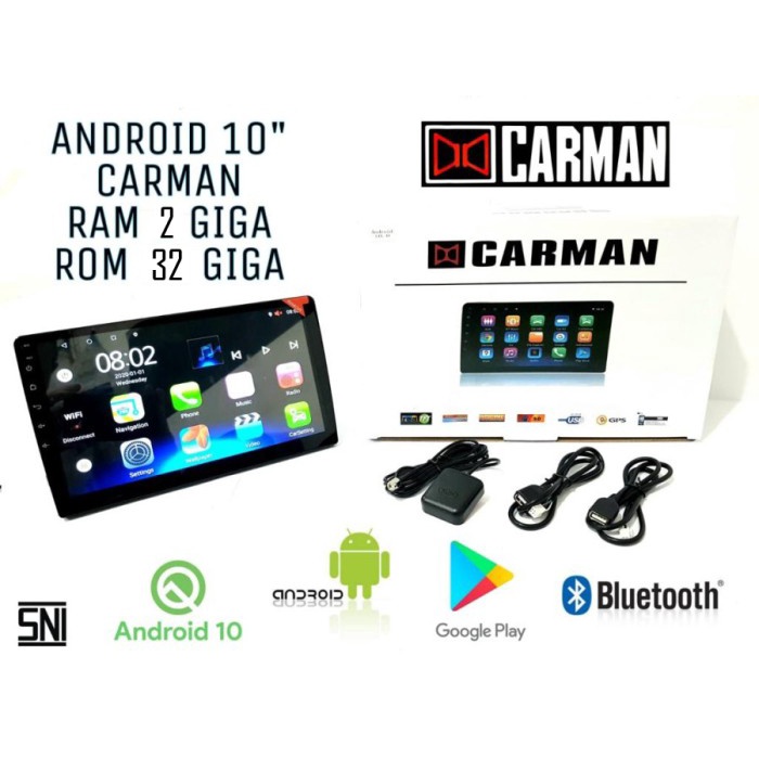 Jual HEAD UNIT ANDROID 10 INCH CARMAN DOUBLE DIN | Shopee Indonesia