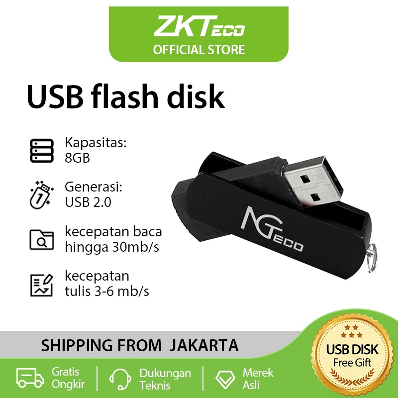 Jual ZKTeco Usb 2.0 Port 8GB USB flash disk for Attendance Machine Data ...