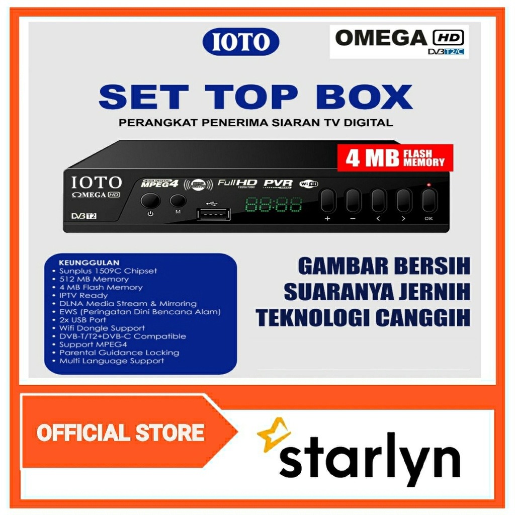 Jual SET TOP BOX IOTO OMEGA DVB T2 TV SIARAN DIGITAL KOMINFO RECEIVER STB Shopee Indonesia