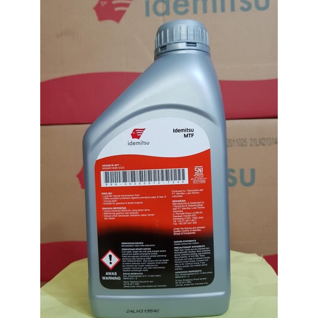 Jual OLI mtf IDEMITSU transmisi MANUAL | Shopee Indonesia