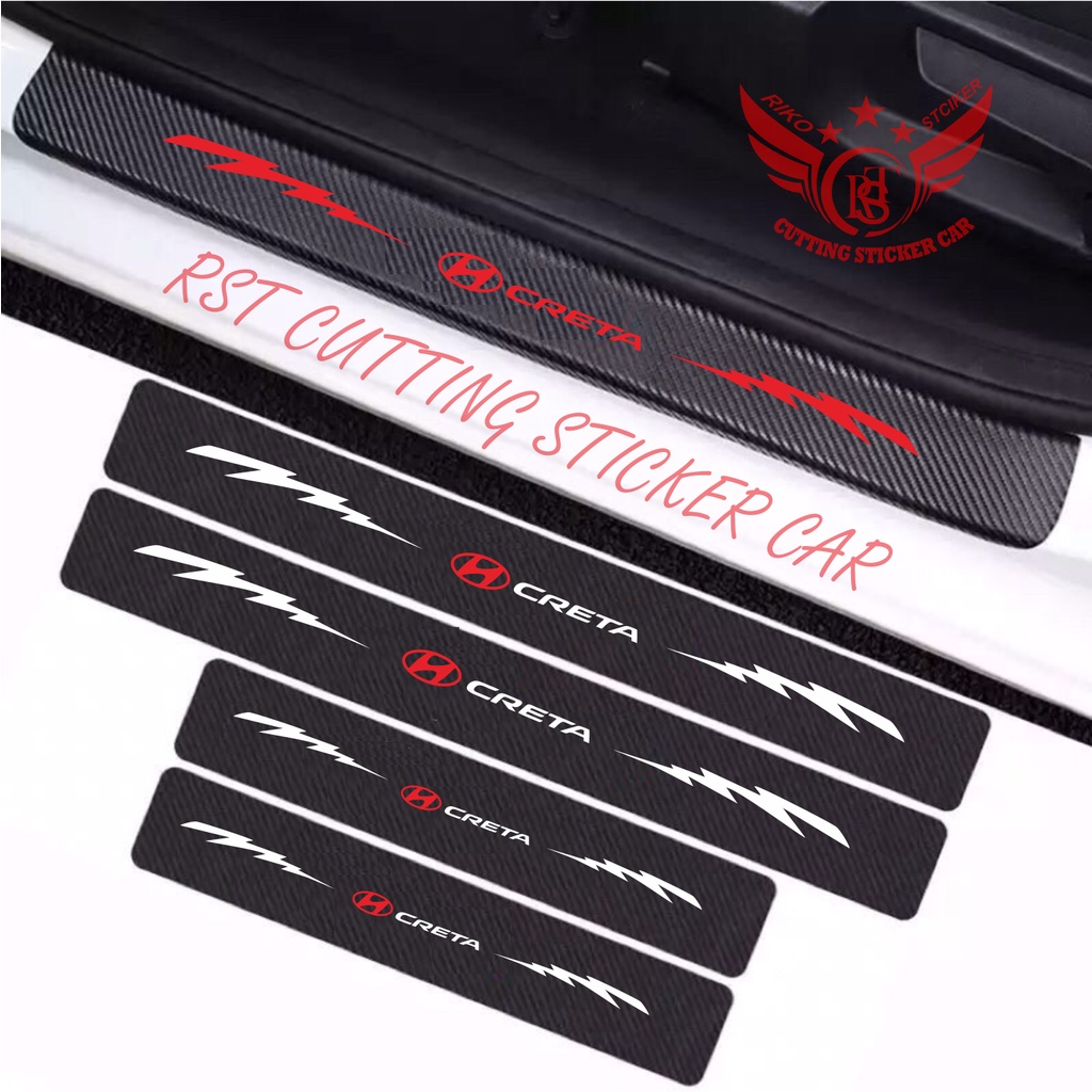 Jual 4pcs stiker sticker mobil creta karbon 3d pelindung bawah pintu ...