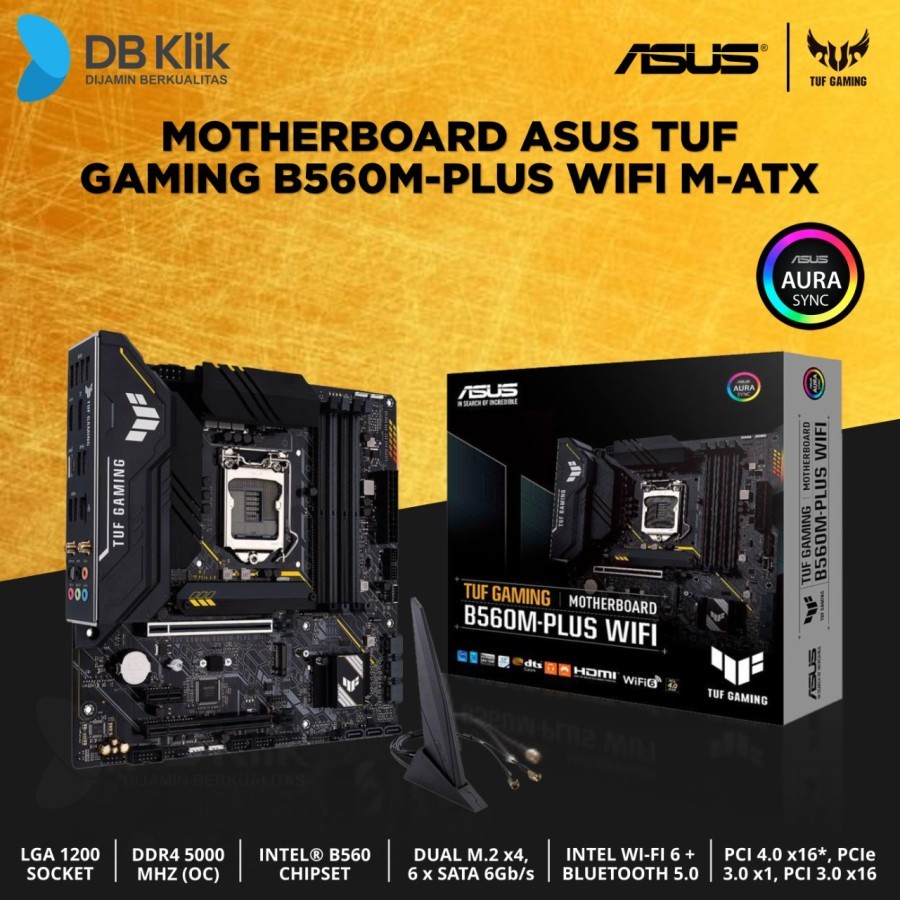 Jual Motherboard ASUS TUF GAMING B560MPLUS WIFI mATX LGA1200 HDMI DP