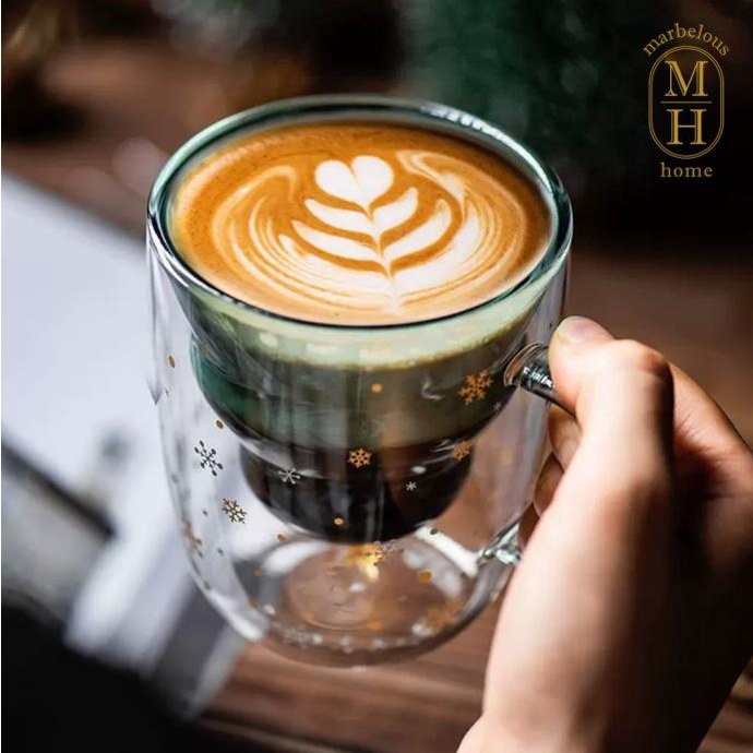 Jual Christmas Tree Double Wall Glass Mug / Cup / Gelas Pohon Natal