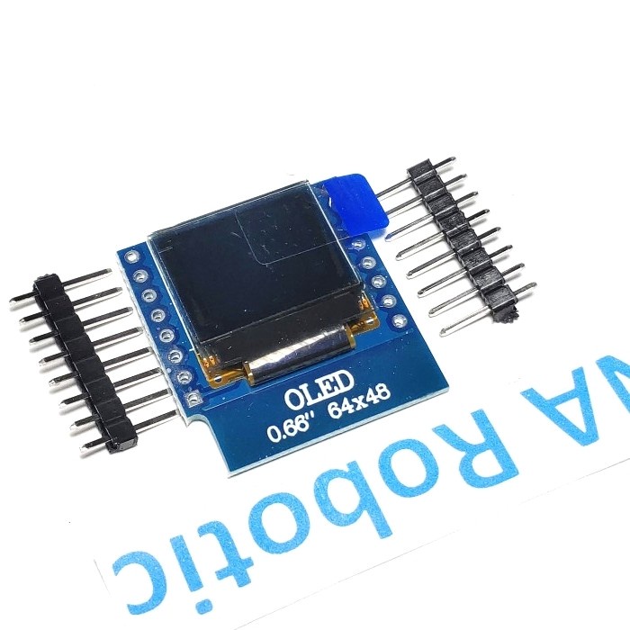 OLED Shield a WeMos D1 mini 0.66 -es 64X48-as IIC I2C Arduino kompatibilis készülékekhez