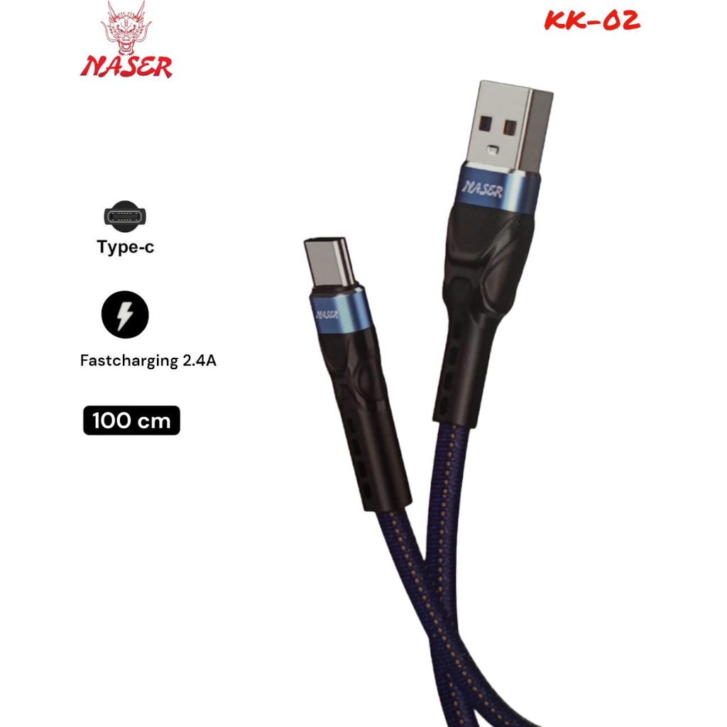 Jual KABEL DATA CHARGER NASER KK-02 USB 2.4A 1M PLUS PACK | Shopee ...