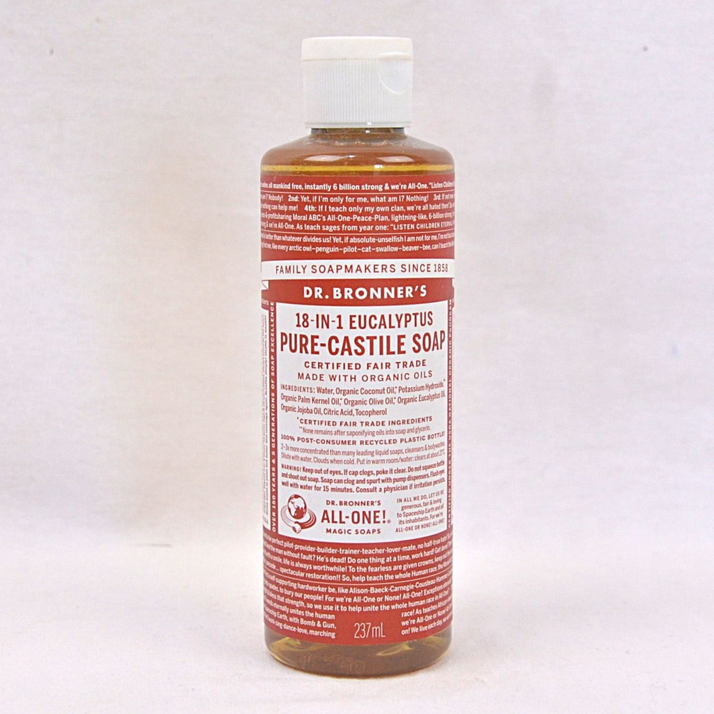 Jual Drbronners Sabun Organik Castile Liquid Soap Eucalyptus 237ml Shopee Indonesia 9066