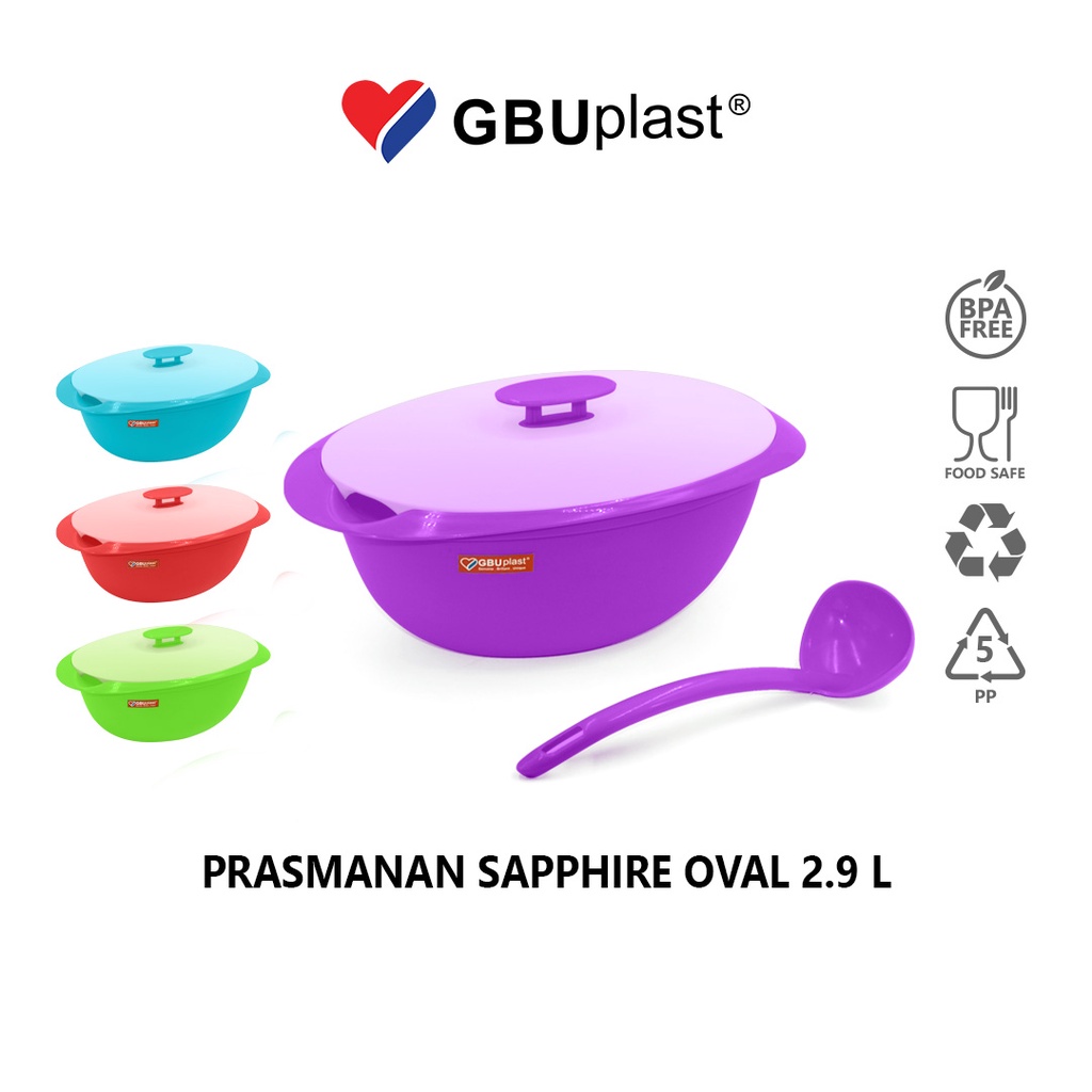 Jual GBUplast Sapphire Oval Wadah Saji Prasmanan 2.9 Liter Serving ...