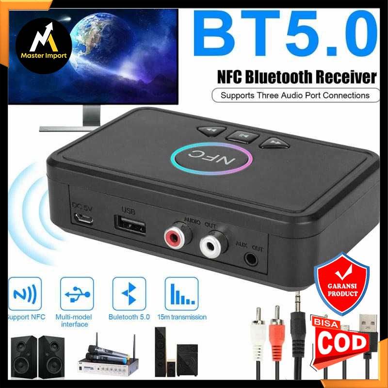 Jual Centechia Audio Bluetooth 5.0 Receiver Adapter NFC RCA AUX - D10 ...