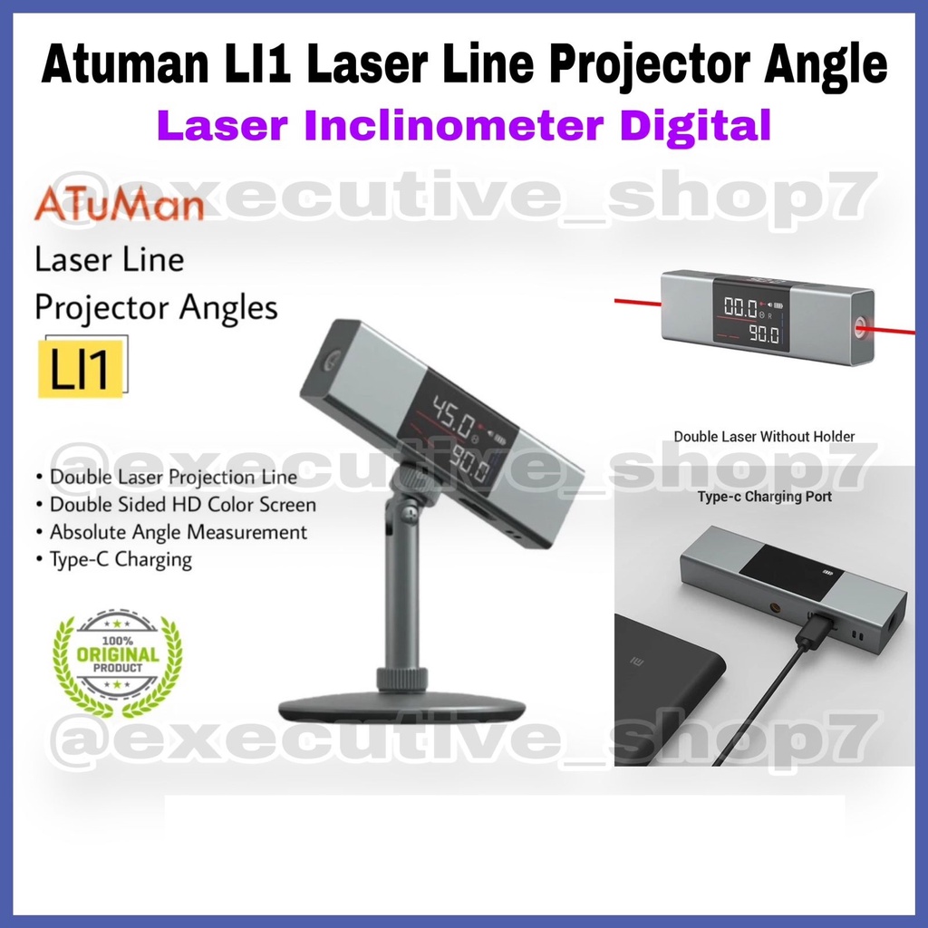 Jual Atuman LI1 Laser Line Projector Angle Laser Inclinometer Digital