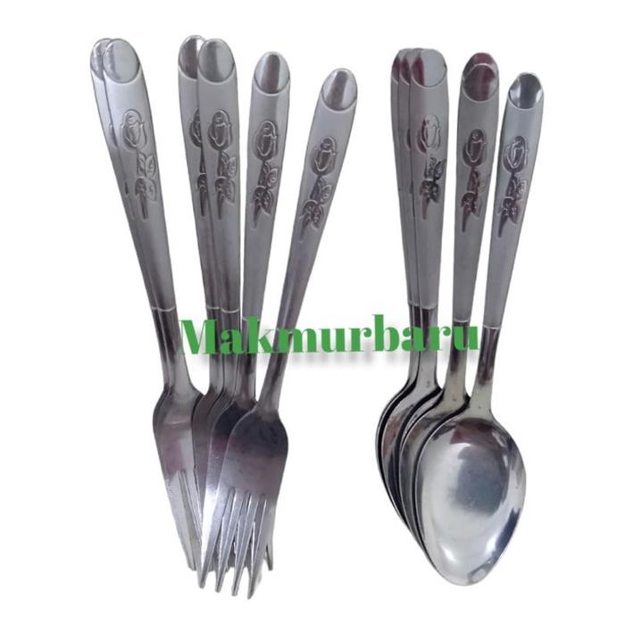Jual 12 Pcs Sendok dan Garpu Motip Bunga | Shopee Indonesia