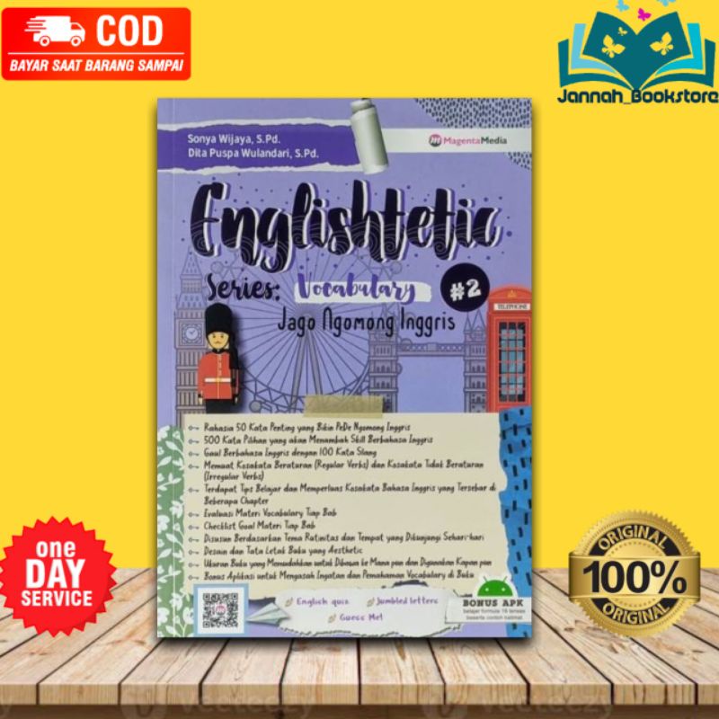 Jual Buku Bahasa Inggris,jago ngomong inggris englishtetic (Vocabulary