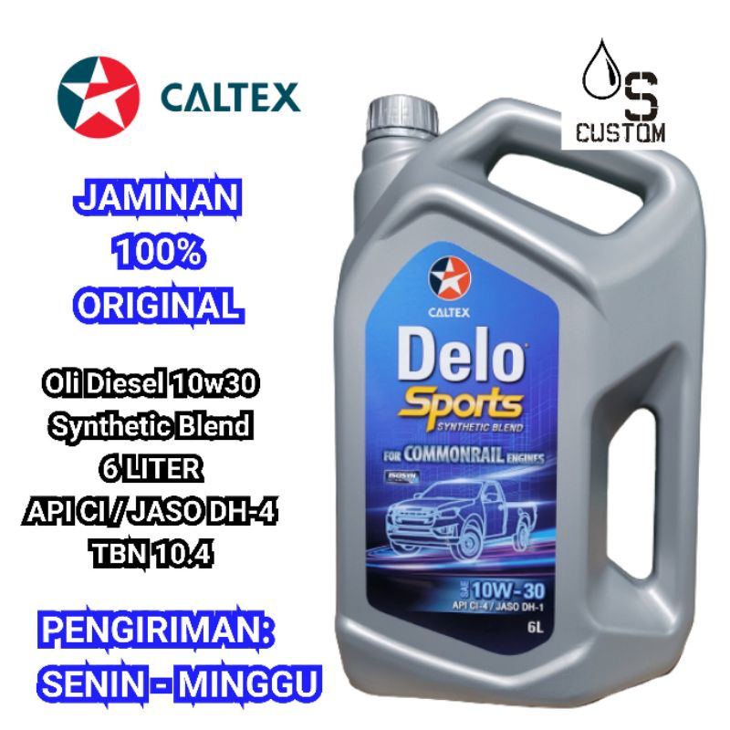 Jual Oli Diesel Caltex 10w30 Delo Sports 6L Commonrail Shopee Indonesia