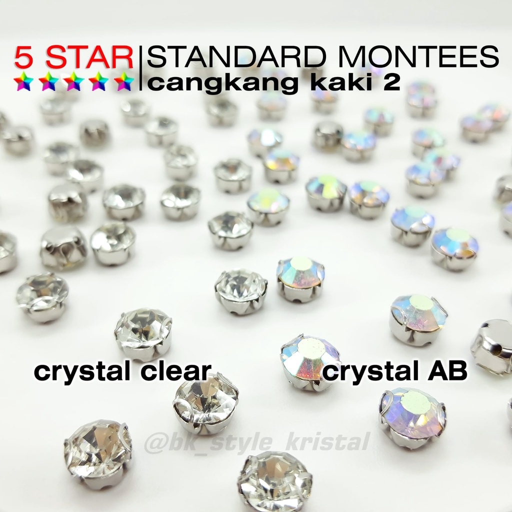 Jual Kristal Cangkang 5 Star Standard Montees Warna Clear Dan Ab