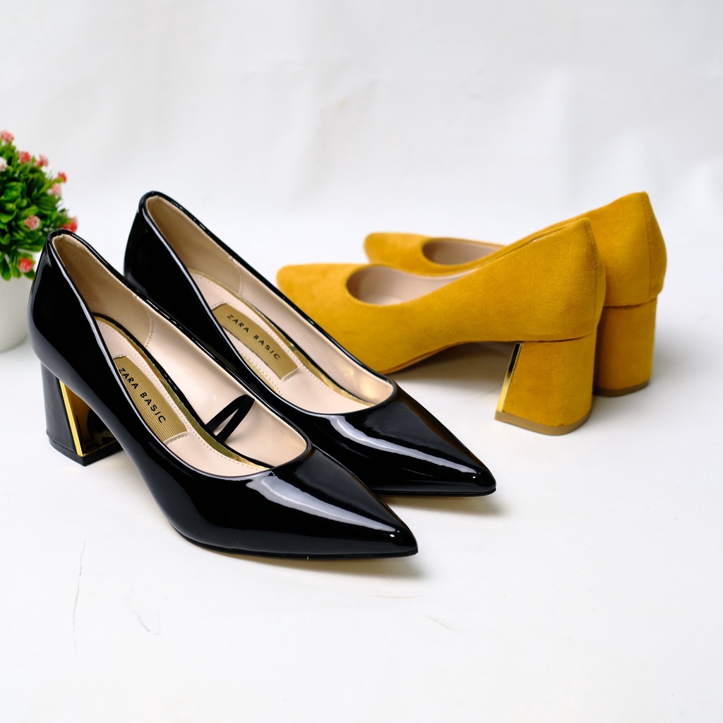 Sepatu block hot sale heels