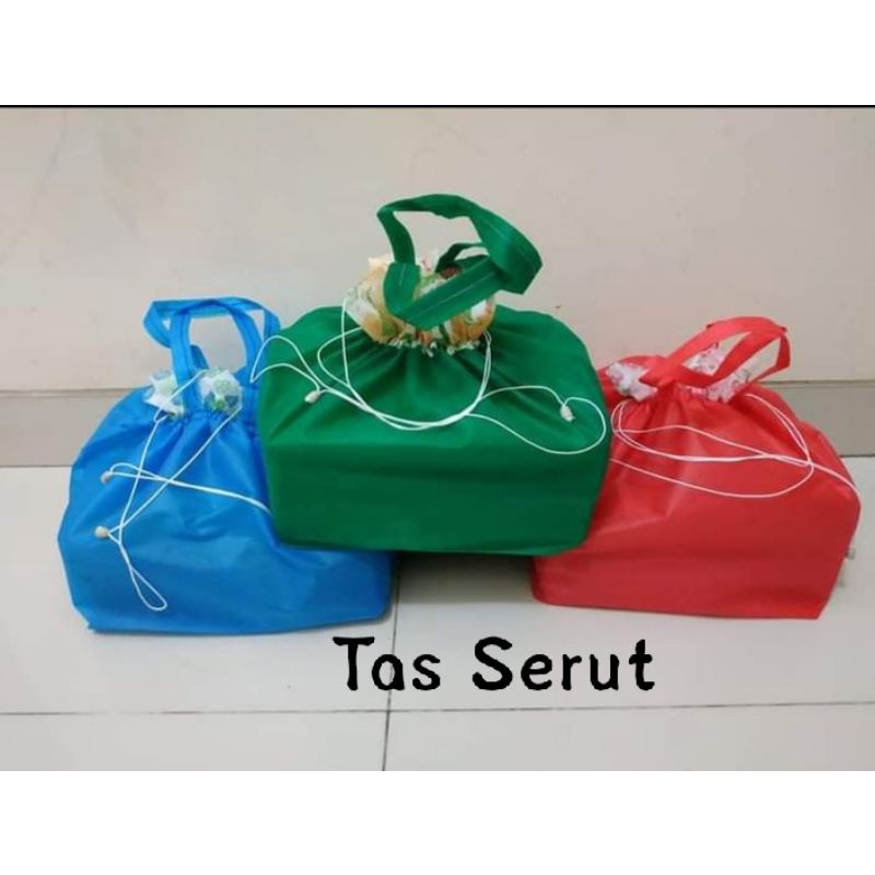 Jual tas serut/tas box nasi/tas serut 22x22/tas berkat/tas spunbond