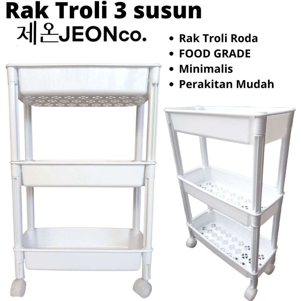 Jual Rak Troli Roda Serbaguna 3 Susun / Rak Penyimpanan Minimalis Fitur ...