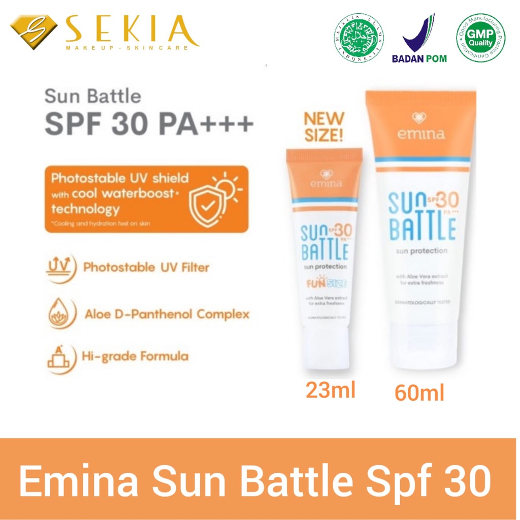 Jual EMINA Sun Battle Sun Protection SPF 30 / Emina Sunscreen / Emina Sun Buttle / Sunblock