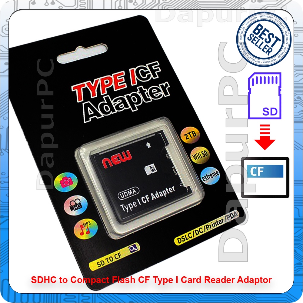 Jual Converter SD/SDHC/SDXC to CF Adapter Type 1 Shopee Indonesia