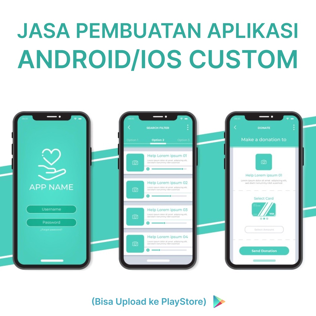 Jual Jasa Pembuatan Aplikasi Android/IOS Custom (Bisa Upload ke