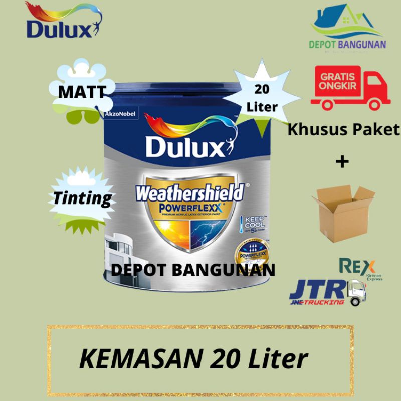 Jual Cat Tembok Dulux Weathershield Powerflexx Brilliant White 20 Liter