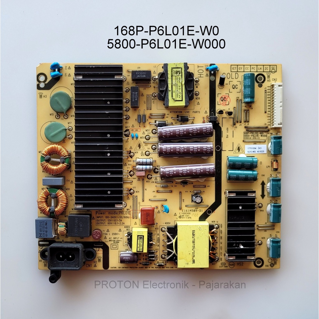 Carte D'alimentation TV LCD – P6L01E 168P-P6L01E-W0 5800-P6L01E-W000 – Neuf