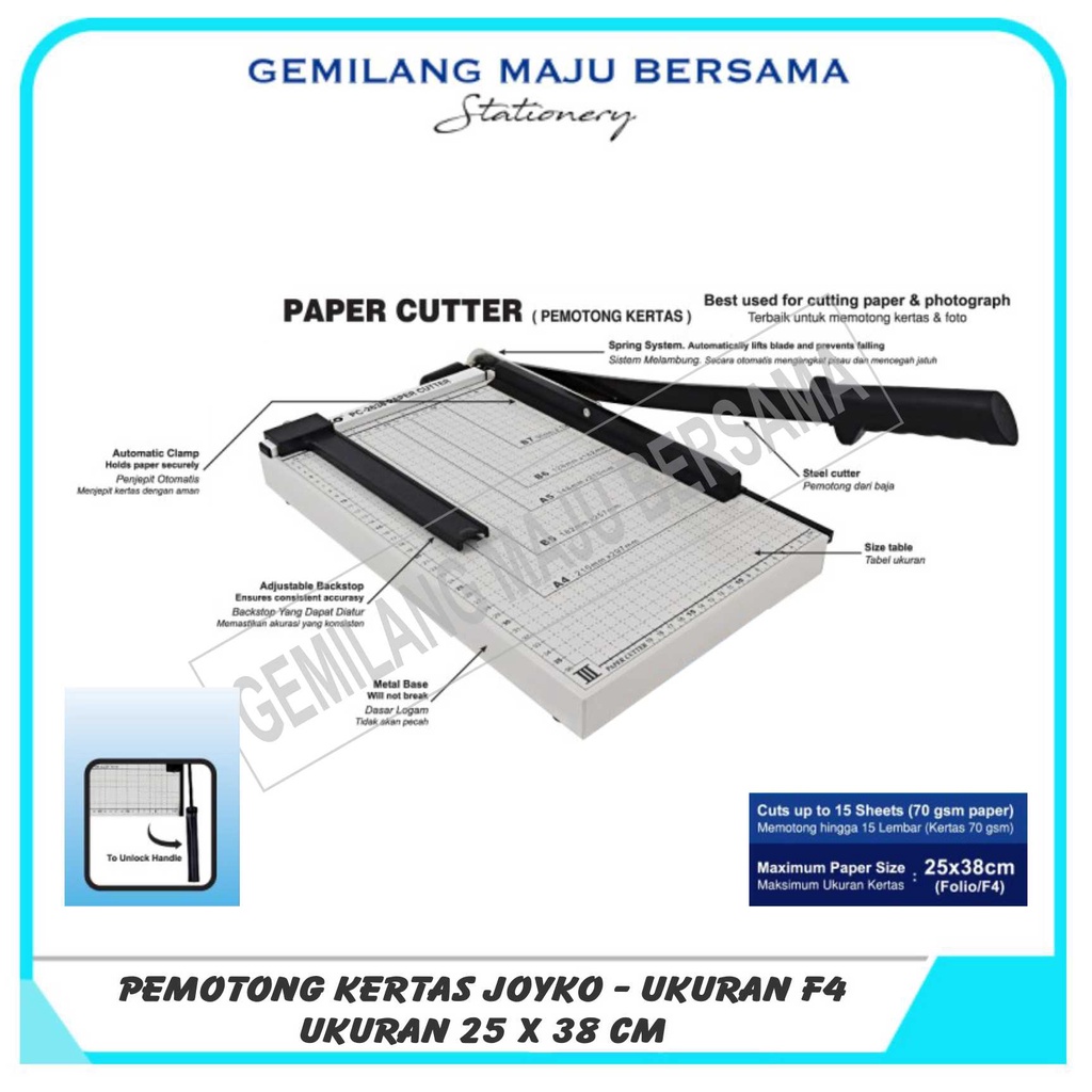 Jual Pemotong Kertas Paper Cutter Joyko Pc 2638 F4 Shopee Indonesia