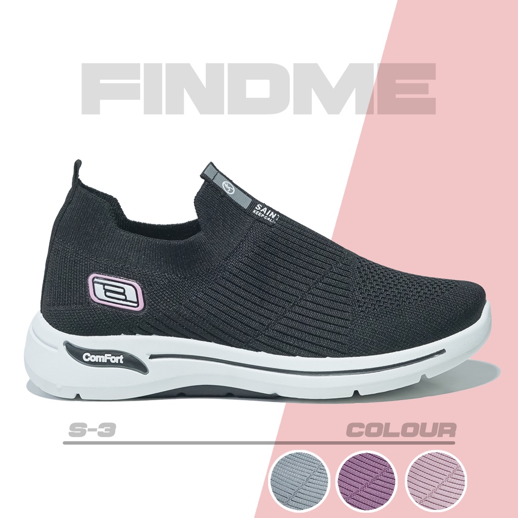 Jual FINDME Sepatu Kets Sneakers Tanpa Tali Wanita Nyaman Import 