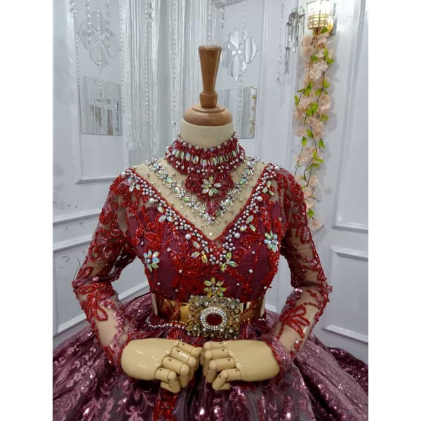 Jual GAUN PENGANTIN MEWAH DAN MODERN, BAHAN SQUEEN ELISAB, FULL PAYET ...