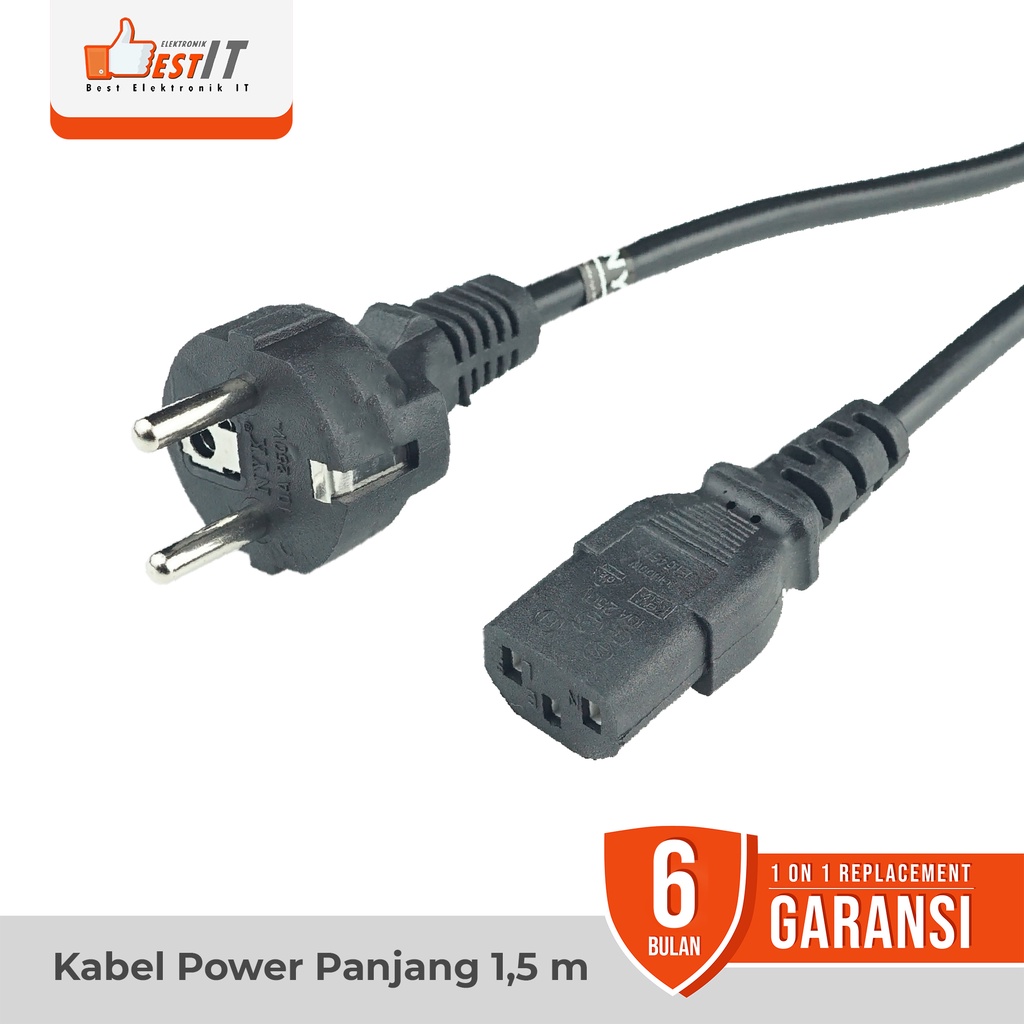 Jual Kabel Power PC Komputer 1.5 Meter NYK | Shopee Indonesia