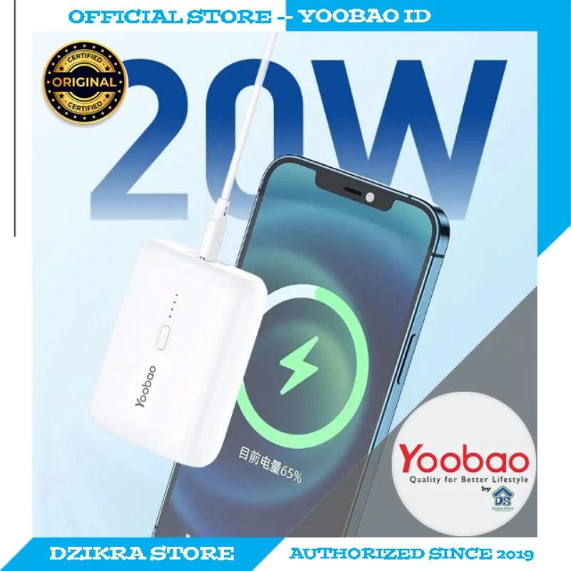 Yoobao Powerbank - PD20Mini - 10000mAh - 36Wh - Tiny - Super Small - Quick Charge 3.0 - Power Delivery 20W