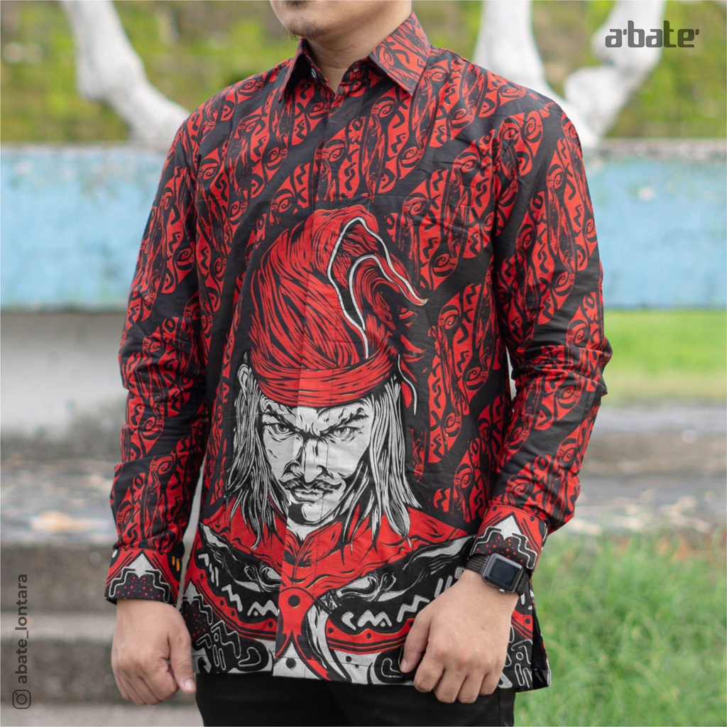 Jual Kemeja Batik Motif Lontara Sultan Hasanuddin Series Shopee Indonesia