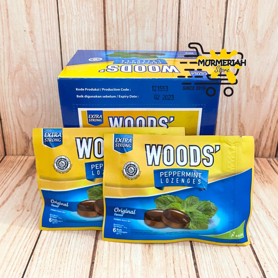 Jual Woods Permen Rasa Original box isi 15 sachet (6 butir) | Shopee ...