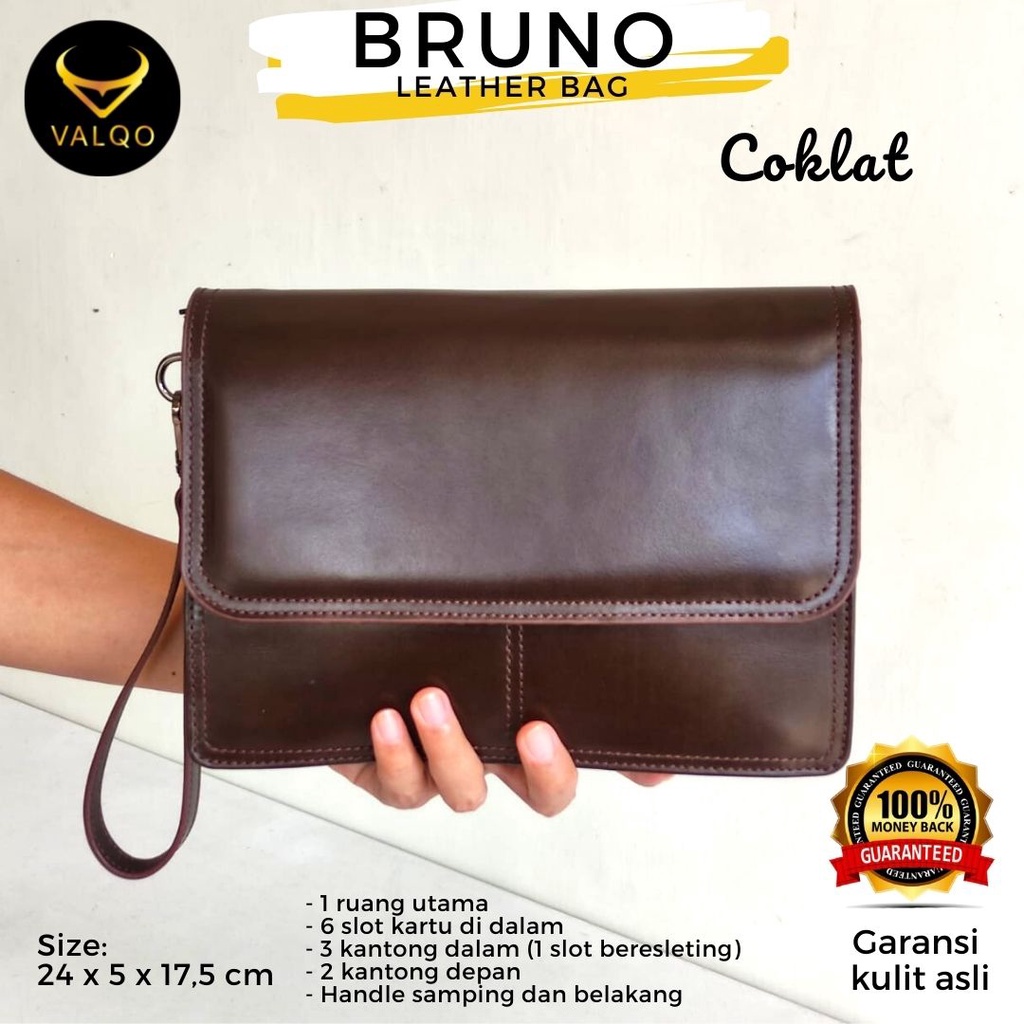 Promo Hand Bag Kulit Asli Pria - Tas Handbag Pria - Clutch Pria Kulit  Diskon 35% di Seller RD Avenue - Serua, Kota Depok