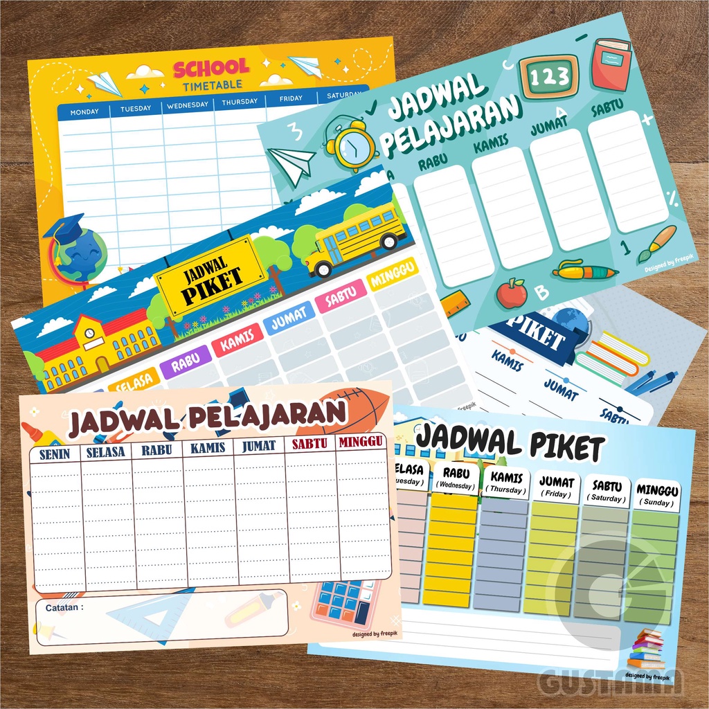 Jual Poster Jadwal Piket Kelas, Jadwal Pelajaran Wipe And Clean A3 ...