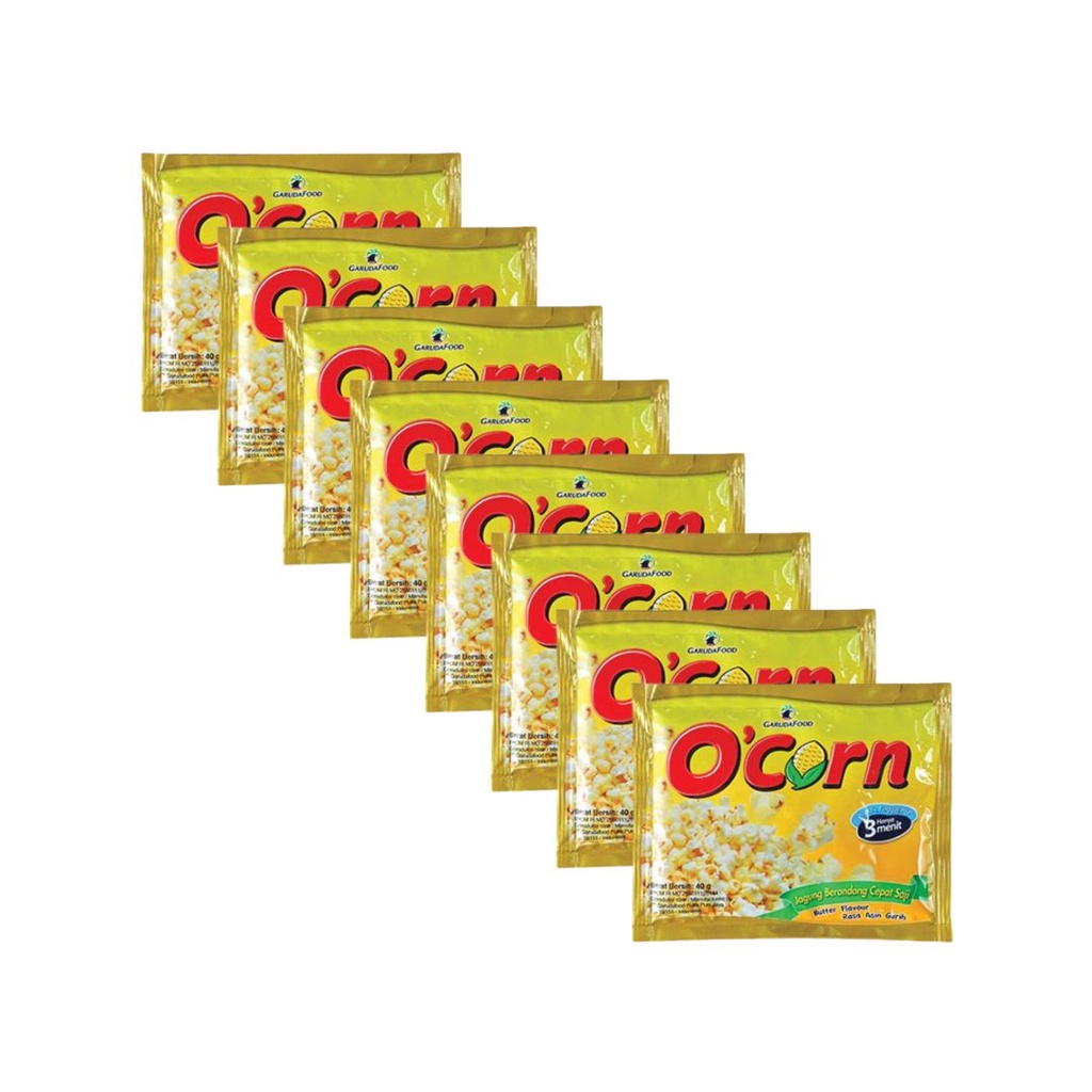 Jual O'Corn Popcorn Instant Rasa Butter 8 x 40 gr | Shopee Indonesia