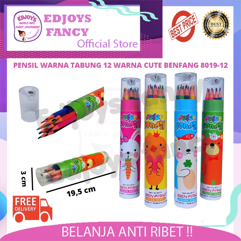 Jual Edjoys Benfang Pensil Warna Lengkap 1 Set Isi 12 Warna Tabung