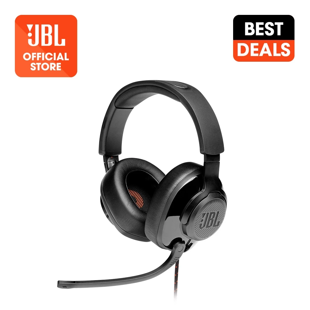 JBL Quantum 200 Wired Over-Ear Gaming Headset with Flip-up Mic - Garansi Resmi